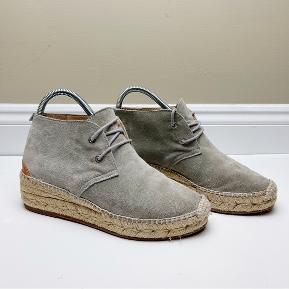 rag & bone Light Gray Suede Espadrille Booties - Picture 2 of 8